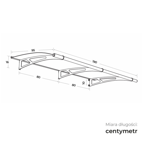 DASZEK LIGHTLINE 1900X950 POLIWĘGLAN LITY 4 mm